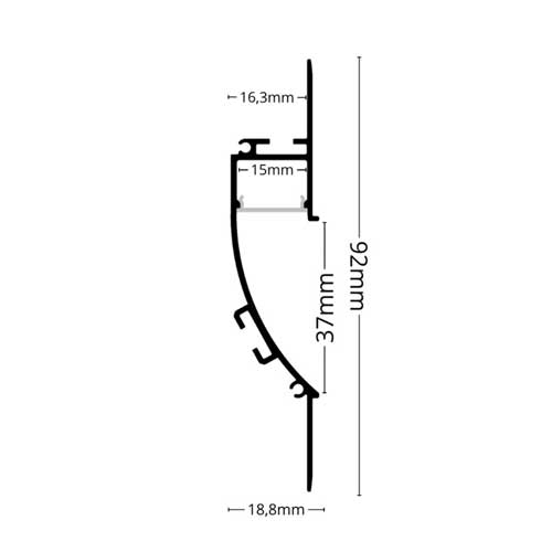 2 Meter SET Alu Profil PRO SPECIAL Trockenbau Unterputz Aluminium GL0319