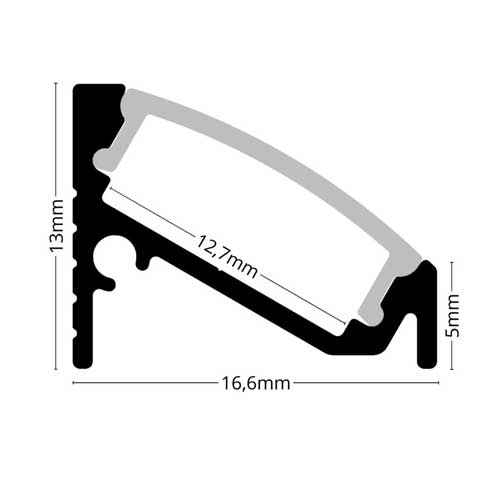 2 Meter SET LED Profil für Deckenmontage Ecke Schwarz, Weiß, Grau GL0206
