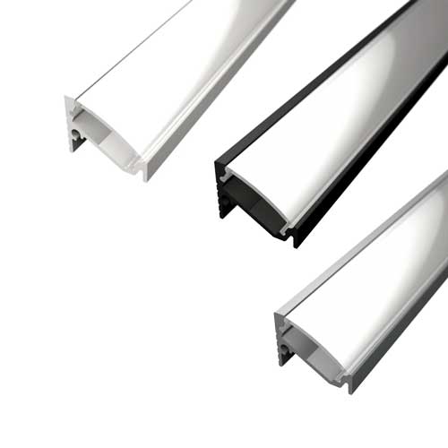 2 Meter SET LED Profil für Deckenmontage Ecke Schwarz, Weiß, Grau GL0206