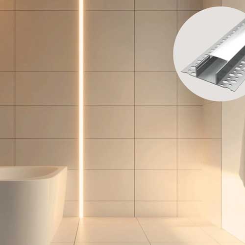 Aluprofil für Fliesen doppelt SET 2 Meter Breit GL0317