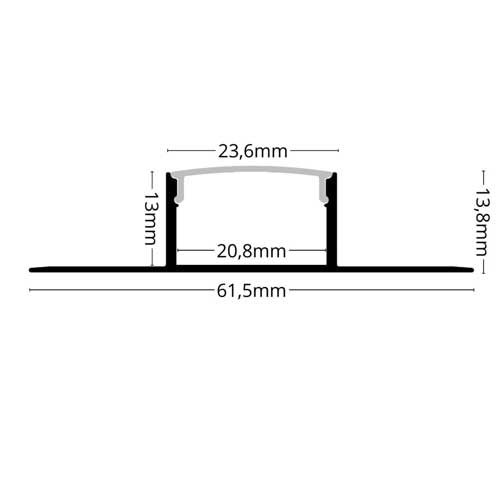 Aluprofil für Fliesen doppelt SET 2 Meter Breit GL0317