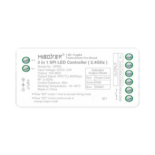 MiBoxer 2.4GHz IC LED Streifen Digital SPI Controller Empfänger SPIR3