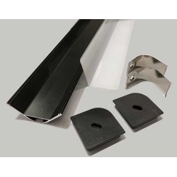 2 Meter SET LED Profil 45° 2m 30x30 BREIT Schwarz Ecke Matt LP204EBW