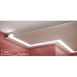 Zierprofil 1M für LED indirekte Beleuchtung Design Deckenleiste LD36