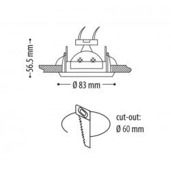 EINBAUSPOT KÖRPER Ø82*29mm für LED MR16/ LED GU10 Chromkörper GL5181