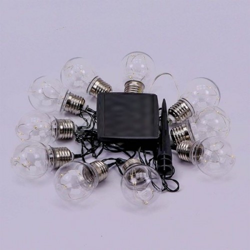 LED E27 SOLAR Lichterkette mit LED BIRNEN 10 STK 5 Meter Warmweiß UL8559 Led-Planet Shop Wien